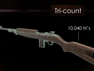 M1 Carbine Low-poly 3D model