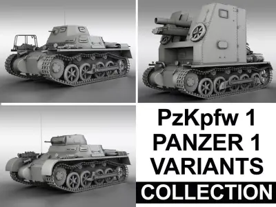 PzKpfw 1 - Panzer 1 - Collection 3D model