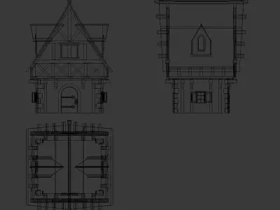 Medieval Habitation Low-poly 3D model