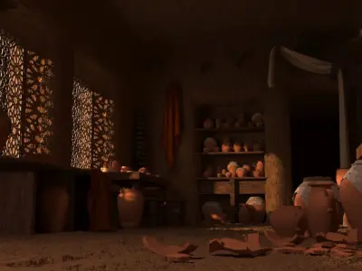 old arab clay room 3D model