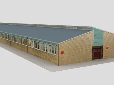 Realistic European City Block Building 3d model 01 3D model