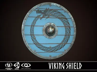 Viking Shield 17 Low-poly 3D model