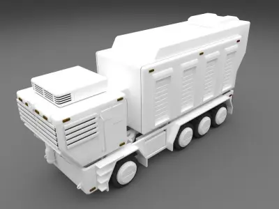 Sci-fi Military Truck 001 3D model