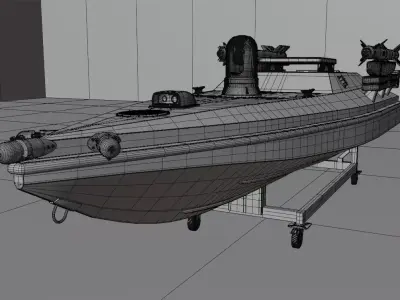 Magura V5 Naval Drone Unmanned Surface Vehicle Low-poly 3D model