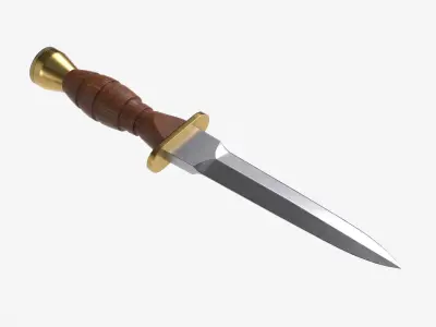 Florin Knife WW2 cleaned Low-poly 3D model