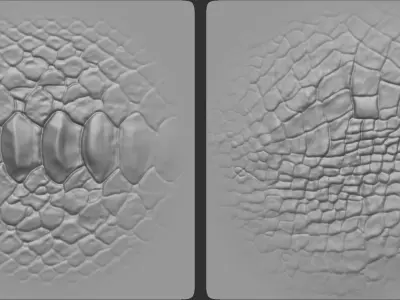 17 Reptile Skin Scale Alphas    Dragon Lizard Crocodile Snake 3D model