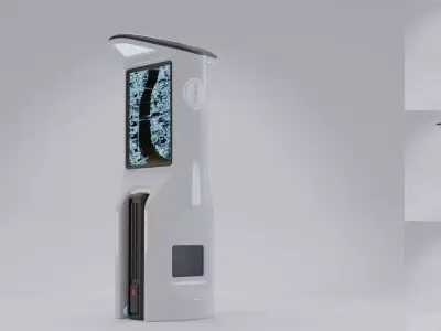 Public Multi Information Display Concept Low-poly 3D model