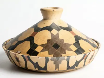 Moroccan Tagine  Traditional Ceramic Cookware Geometric Patterns Low-poly 3D model