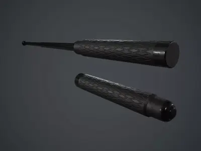 Police Metal Stick PBR Game Ready Low-poly 3D model