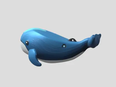 Whale Fish 3D Model PBR Textured Game Ready Low-poly 3D model