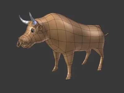 Cartoon Bull Low-poly 3D model