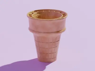 Ice Cream Cone Low-poly 3D model