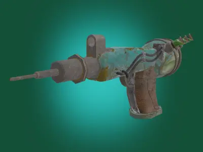 post apocalyptic gun pbr game ready Free low-poly 3D model
