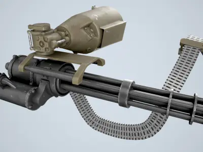 Machine Gun M134 Ver 2 Low-poly 3D model