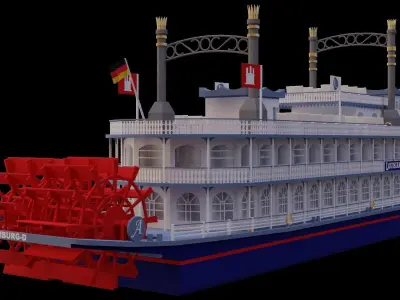 Louisiana Star Paddle Steamer 3D model