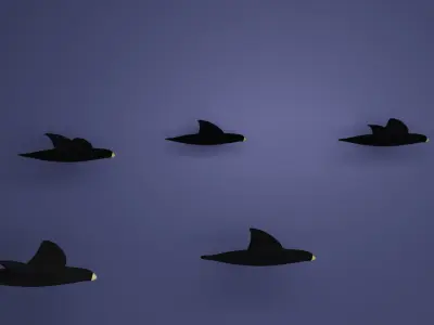 Animated Game Ready Birds Pack Low-poly 3D model