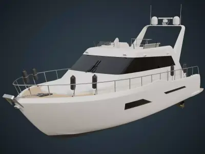 Motor Yacht 1A Low-poly 3D model