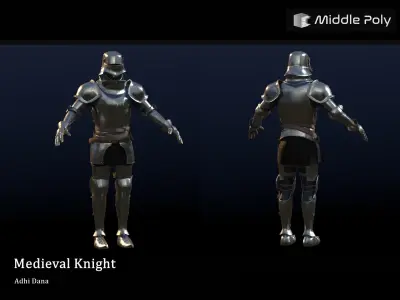 Medieval Knight Low-poly 3D model