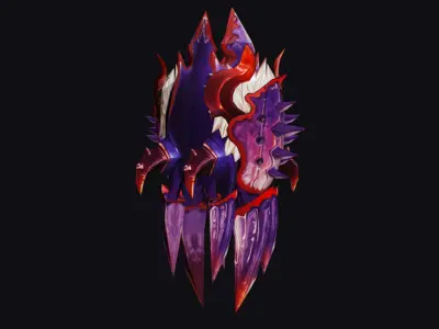 Claw Hand Alien Pink Claws Glove Blade Cutting Edged Wedge Low-poly 3D model