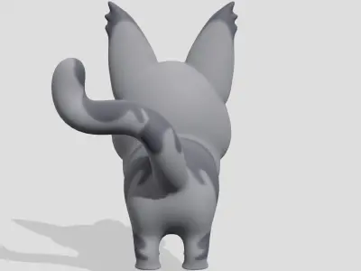 Cute Maine Coon cat Low-poly 3D model