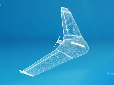 MV 25 OSKAR Fixed-Wing Loitering Munition Drone 3D model