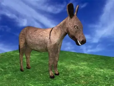 donkey on grassy field Free low-poly 3D model