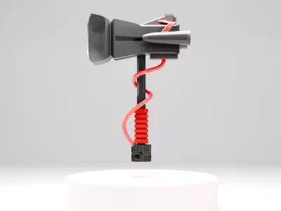Futuristic Energy Hammer low poli Game Ready 3D Weapon Model Low-poly 3D model