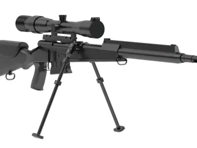 FR F2 sniper rifle 3D model