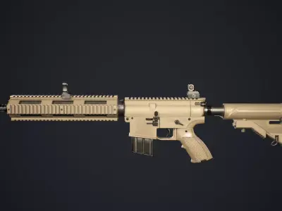  SCAR-L Gun Low-poly 3D model