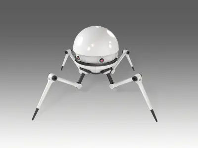 Lowpoly Four legged mech RIGGED Low-poly 3D model