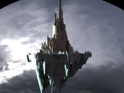 Floating Mountain castle 2 3D model