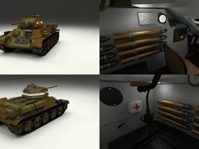 T34 76 with Interior Camo 3D model