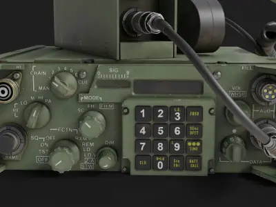 Military Radio with Audio Logger and Handheld Speaker Low-poly 3D model