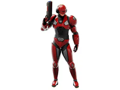 CYBER SOLDIER R-600 Rigged for Unreal Engine - Unity - MIXAMO  3D model