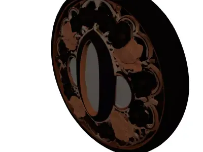Ornate Japanese Katana Tsuba Handguard 3D model