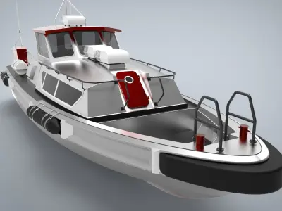 Auminium Patrol Boat Low-poly 3D model