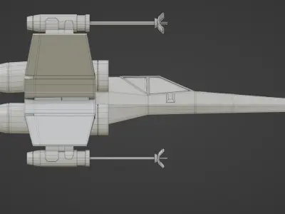low poly X wing Low-poly 3D model