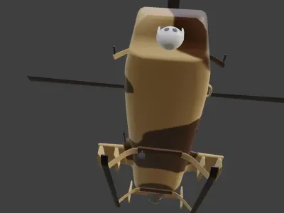 Ansat 2RC Russian RECONNAISSANCE Helicopter - Low-poly 3D model