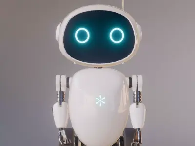 Cute Futuristic Service Robot -Friendly Sci-Fi Assistant Low-poly 3D model