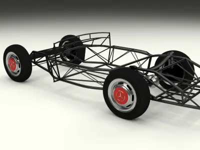 Mercedes 300SL Chasis 3D model