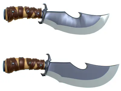 New Big Hunting Knife - Subdivision 3d Model Low-poly 3D model