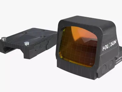 Holosun classic HS507COMP red dot sight Low-poly 3D model