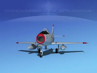 North American F-86 Sabre Jet V19 RKAF 3D model