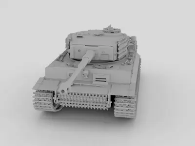 Fully built Panzer Tiger Tank Late 1944 Clay 3D model