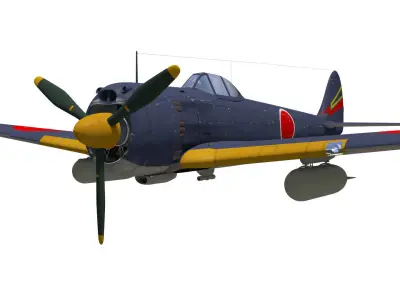 Ki43 Hayabusa type3-kou oscar 3D model