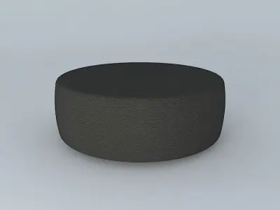 Round Leather Coffee Table Ottoman 3D model