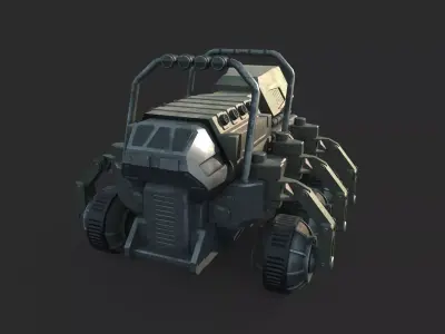 Future sci-fi style engineering multi-purpose vehicle 3D model