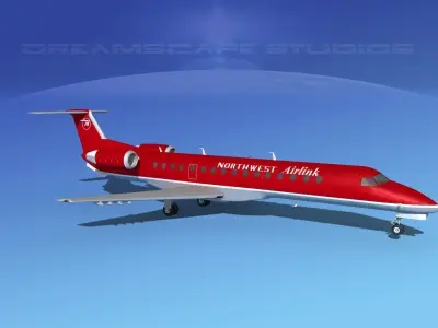 Embraer ERJ-140 Northwest Airlink 3D model