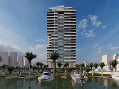 Modern Residential Towers with Mall 3D model