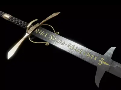 Zweihander Sword Low-poly 3D model